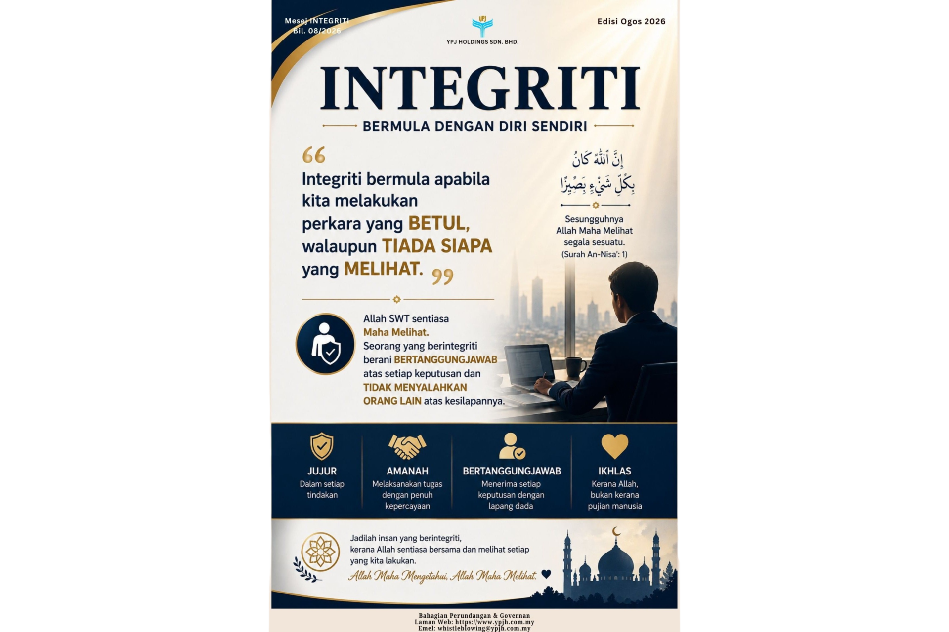 Mesej Integriti bulan Ogos 2026